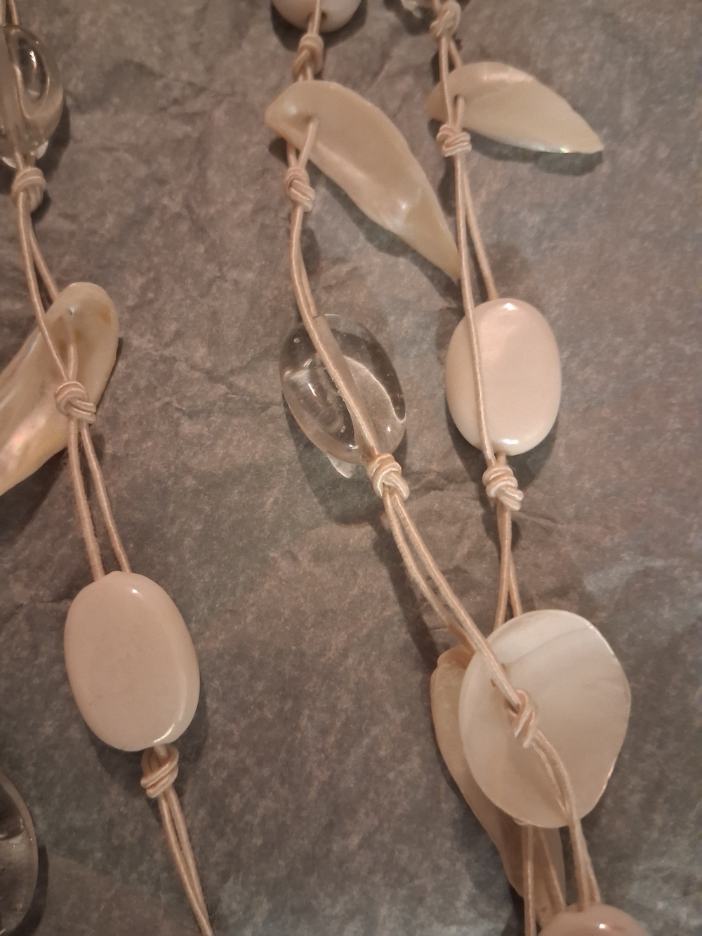 White Shell Multi-Strand Statement Necklace - Picture 5 of 5